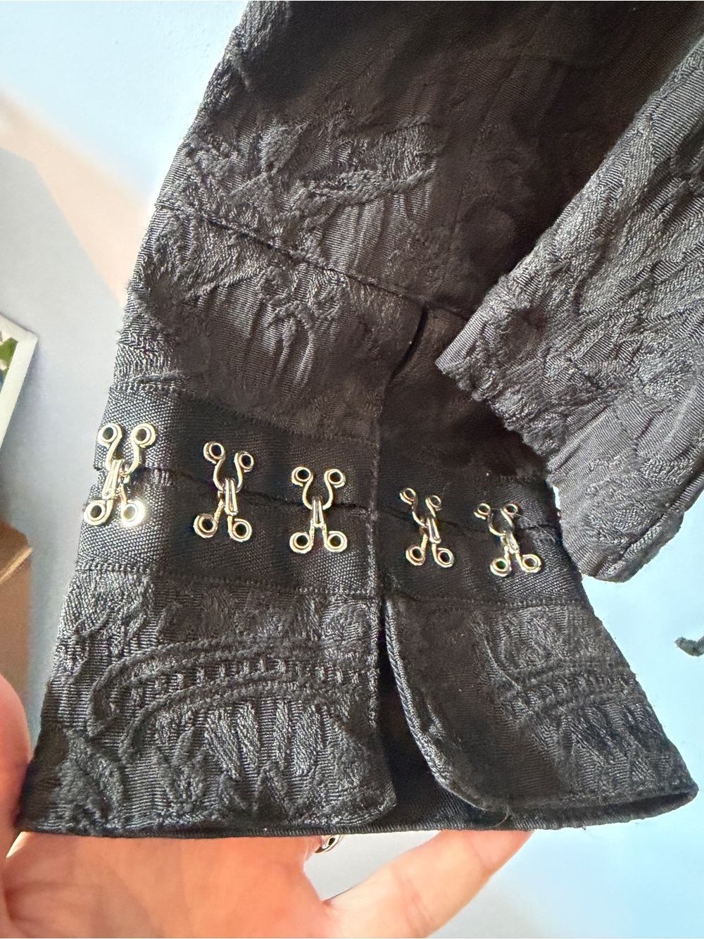 Tripp NYC Black Brocade Lace-Back Jacket - Picture 3 of 7